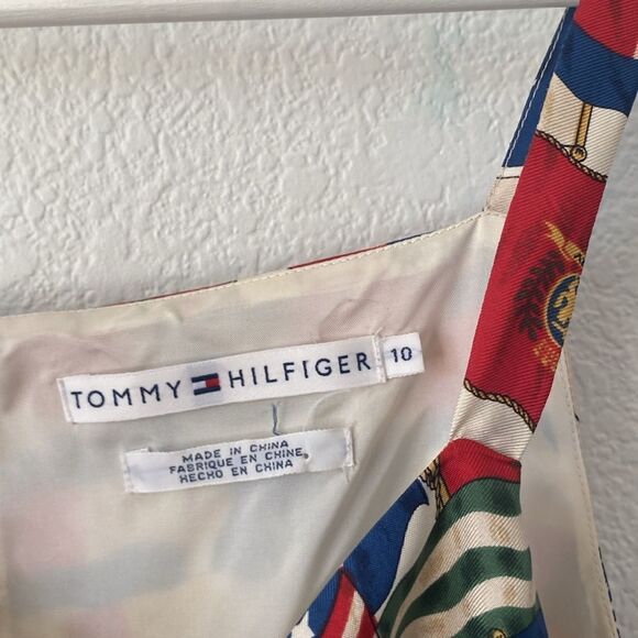 Vintage Y2K Tommy Hilfiger 100 % Silk Americana Military Dress - Picture 3 of 8